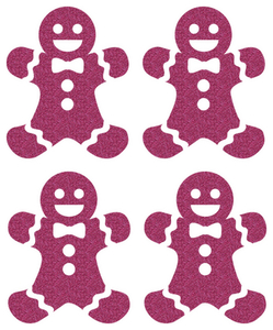Vel Strijkletters Kerst Gingerbread Man Glitter Pink Glitter 457 - afb. 2