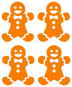 Vel Strijkletters Kerst Gingerbread Man Glow in the Dark Oranje - afb. 2