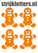 Vel Strijkletters Kerst Gingerbread Man Glow in the Dark Oranje - afb. 1