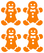 Vel Strijkletters Kerst Gingerbread Man Glow in the Dark Oranje - afb. 2