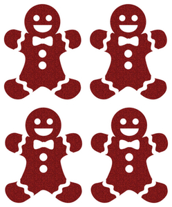 Vel Strijkletters Kerst Gingerbread Man Glitter Red Glitter 456 - afb. 2