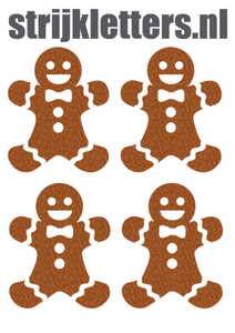 Vel Strijkletters Kerst Gingerbread Man Glitter Copper 426 - afb. 1