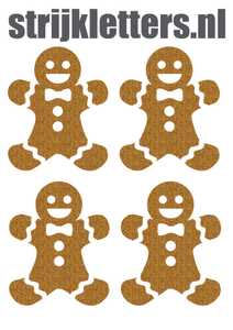 Vel Strijkletters Kerst Gingerbread Man Glitter Dark Gold 429 - afb. 1