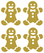 Vel Strijkletters Kerst Gingerbread Man Glitter Light Gold Glitter 425 - afb. 2