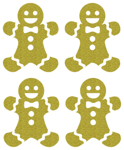 Vel Strijkletters Kerst Gingerbread Man Glitter Gold Glitter 451 - afb. 2