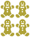 Vel Strijkletters Kerst Gingerbread Man Glitter Gold Glitter 451 - afb. 2
