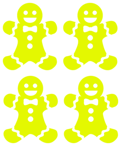 Vel Strijkletters Kerst Gingerbread Man Glow in the Darg Geel - afb. 2