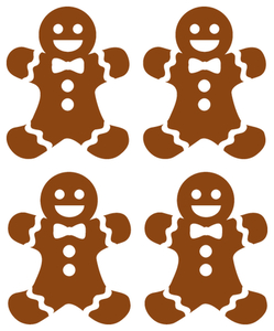 Vel Strijkletters Kerst Gingerbread Man Metallics Koper Metallic - afb. 2