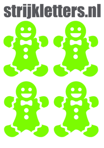 Vel Strijkletters Kerst Gingerbread Man Metallics Lime Metallic - afb. 1