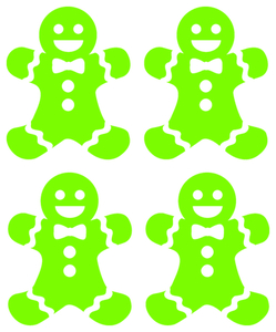 Vel Strijkletters Kerst Gingerbread Man Metallics Lime Metallic - afb. 2