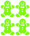 Vel Strijkletters Kerst Gingerbread Man Metallics Lime Metallic - afb. 2