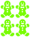 Vel Strijkletters Kerst Gingerbread Man Metallics Lime Metallic - afb. 2