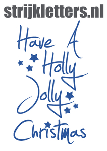 Vel Strijkletters Kerst Have A Holly Jolly Christmas Glitter Blauw - afb. 1