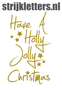 Vel Strijkletters Kerst Have A Holly Jolly Christmas Glitter Goud - afb. 1