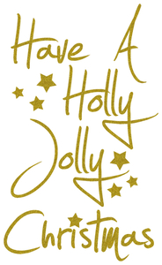 Vel Strijkletters Kerst Have A Holly Jolly Christmas Glitter Goud - afb. 2
