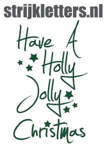 Vel Strijkletters Kerst Have A Holly Jolly Christmas Glitter Groen - afb. 1