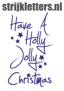 Vel Strijkletters Kerst Have A Holly Jolly Christmas Glitter Paars - afb. 1