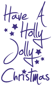 Vel Strijkletters Kerst Have A Holly Jolly Christmas Glitter Paars - afb. 2