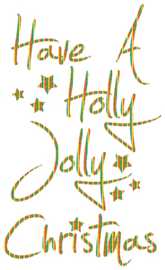 Vel Strijkletters Kerst Have A Holly Jolly Christmas Rainbow Regenboog Folie - afb. 2