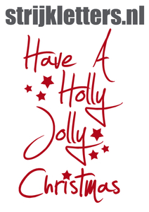 Vel Strijkletters Kerst Have A Holly Jolly Christmas Design Carbon Rood - afb. 1