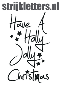 Vel Strijkletters Kerst Have A Holly Jolly Christmas Design Carbon Zwart - afb. 1