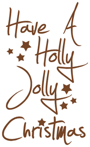 Vel Strijkletters Kerst Have A Holly Jolly Christmas Design Leer Bruin - afb. 2