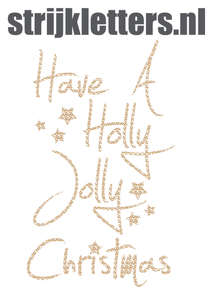 Vel Strijkletters Kerst Have A Holly Jolly Christmas Design Leger Beige - afb. 1