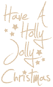 Vel Strijkletters Kerst Have A Holly Jolly Christmas Design Leger Beige - afb. 2