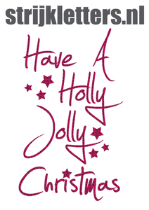 Vel Strijkletters Kerst Have A Holly Jolly Christmas Design Zebra Roze - afb. 1