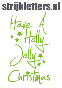Vel Strijkletters Kerst Have A Holly Jolly Christmas Polyester Ondergrond Appelgroen - afb. 1