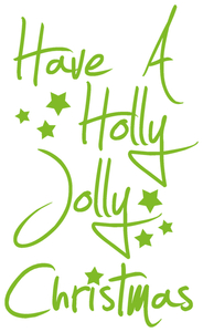 Vel Strijkletters Kerst Have A Holly Jolly Christmas Polyester Ondergrond Appelgroen - afb. 2