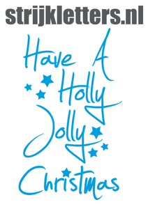 Vel Strijkletters Kerst Have A Holly Jolly Christmas Polyester Ondergrond Blauw - afb. 1