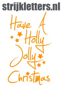 Vel Strijkletters Kerst Have A Holly Jolly Christmas Flex Neon Oranje - afb. 1