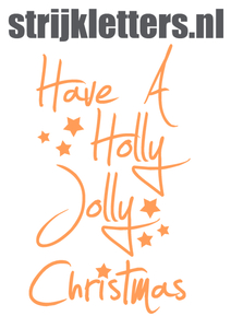 Vel Strijkletters Kerst Have A Holly Jolly Christmas Flex Pastel Oranje - afb. 1