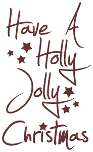 Vel Strijkletters Kerst Have A Holly Jolly Christmas Flock Burgundy - afb. 2