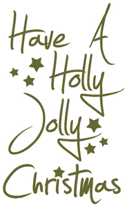 Vel Strijkletters Kerst Have A Holly Jolly Christmas Flock Khaki Groen - afb. 2