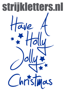 Vel Strijkletters Kerst Have A Holly Jolly Christmas Flock Kobalt Blauw - afb. 1