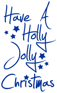 Vel Strijkletters Kerst Have A Holly Jolly Christmas Flock Kobalt Blauw - afb. 2