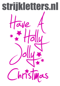 Vel Strijkletters Kerst Have A Holly Jolly Christmas Flock Magenta - afb. 1