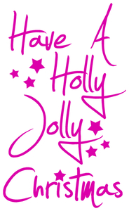 Vel Strijkletters Kerst Have A Holly Jolly Christmas Flock Magenta - afb. 2