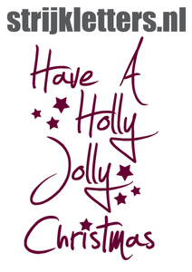 Vel Strijkletters Kerst Have A Holly Jolly Christmas Flex Burgundy - afb. 1