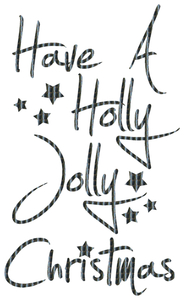Vel Strijkletters Kerst Have A Holly Jolly Christmas Holografische Zwart - afb. 2