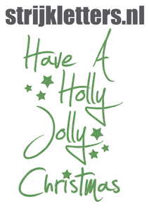 Vel Strijkletters Kerst Have A Holly Jolly Christmas Glitter Aqua - afb. 1