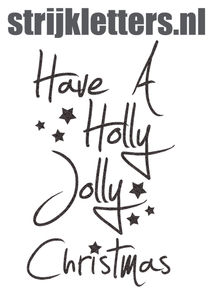 Vel Strijkletters Kerst Have A Holly Jolly Christmas Glitter Black Glitter 458 - afb. 1