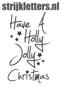 Vel Strijkletters Kerst Have A Holly Jolly Christmas Glitter Zwart - afb. 1