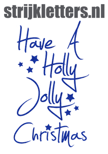 Vel Strijkletters Kerst Have A Holly Jolly Christmas Glitter Royal Blue - afb. 1