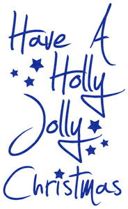 Vel Strijkletters Kerst Have A Holly Jolly Christmas Glitter Royal Blue - afb. 2
