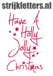 Vel Strijkletters Kerst Have A Holly Jolly Christmas Glitter Cherry - afb. 1