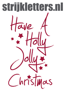 Vel Strijkletters Kerst Have A Holly Jolly Christmas Glitter Hot Pink - afb. 1