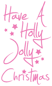 Vel Strijkletters Kerst Have A Holly Jolly Christmas Glitter Holo Pink - afb. 2
